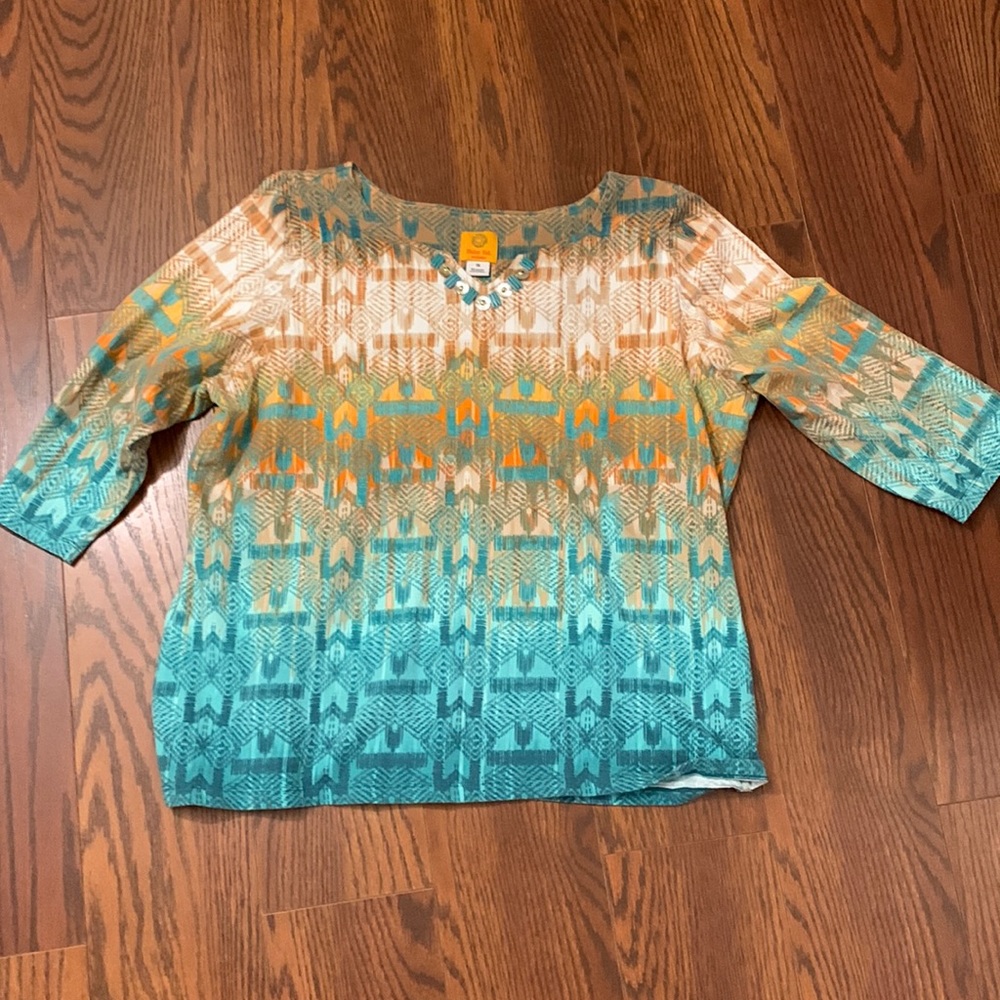 Ruby Rd Aztec Pattern Top Sz 1x